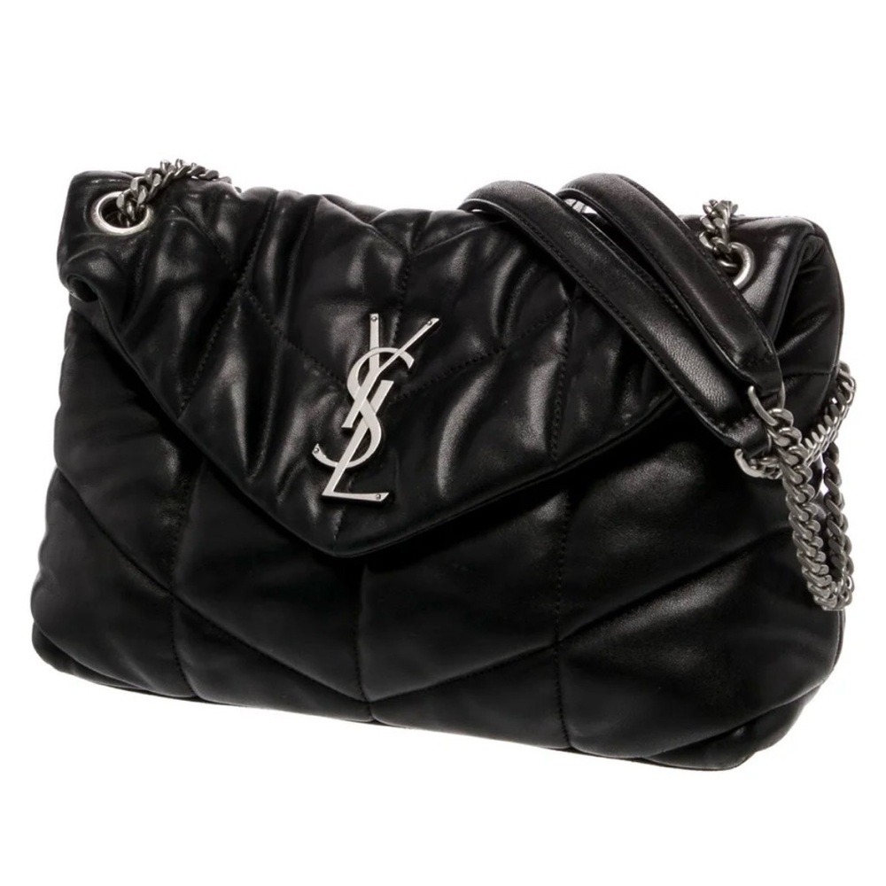 Saint Laurent Blk Leather Puffer Shoulder Bag. Great condition; dust bag incl.
